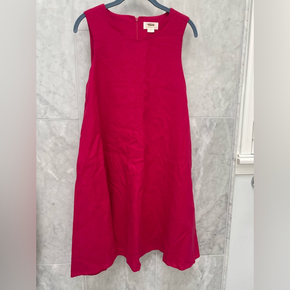 Maeve by Anthropologie Pink Linen swing Dress size small